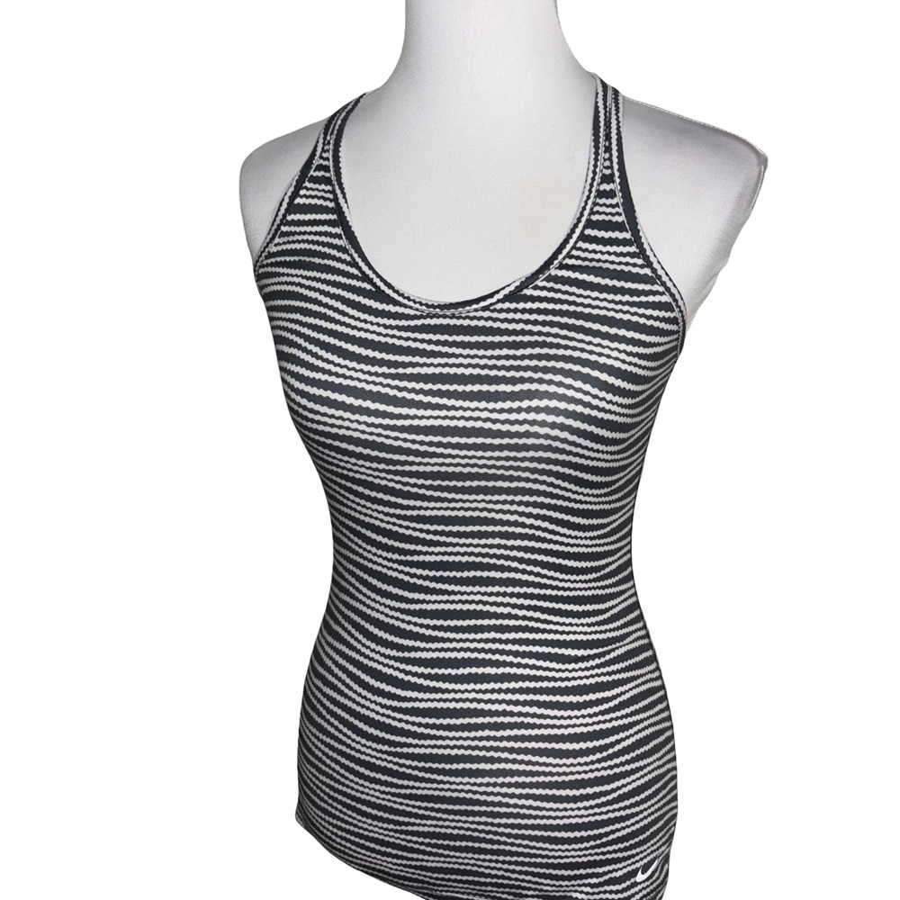 Nike Womens Fitted Tank Top Black White